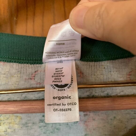 Harry Potter Pajama Long John Top Adult Sz Large Wizard Organic Hanna Andersson - Picture 4 of 10